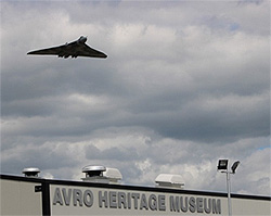 Vulcan bomber flying of Avro Heritage Museum